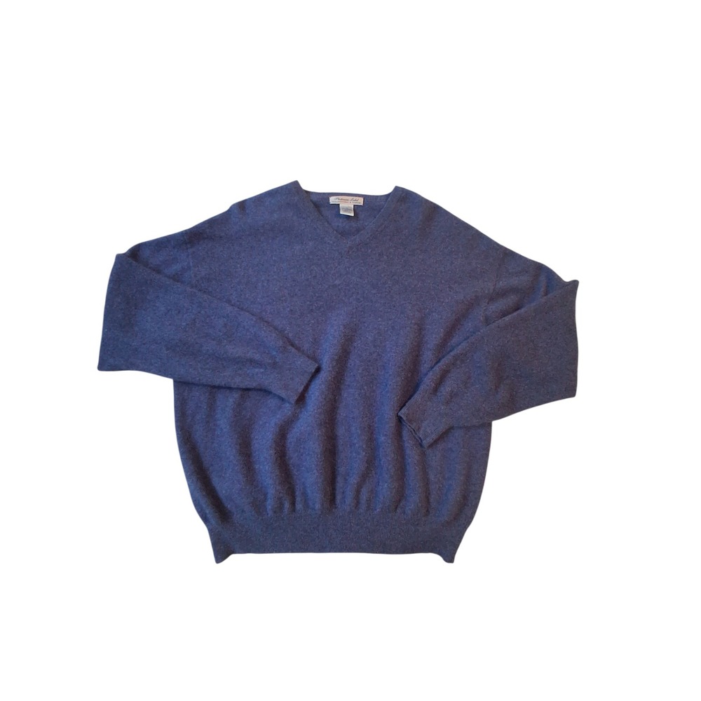Roundtree & Yorke Angora Lambswool Cashmere Mens V-neck Career‎ Preppy Sweater